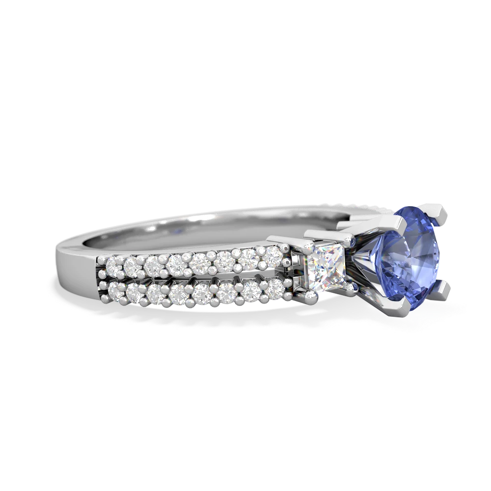 Tanzanite Classic 6Mm Round Engagement 14K White Gold ring R26436RD