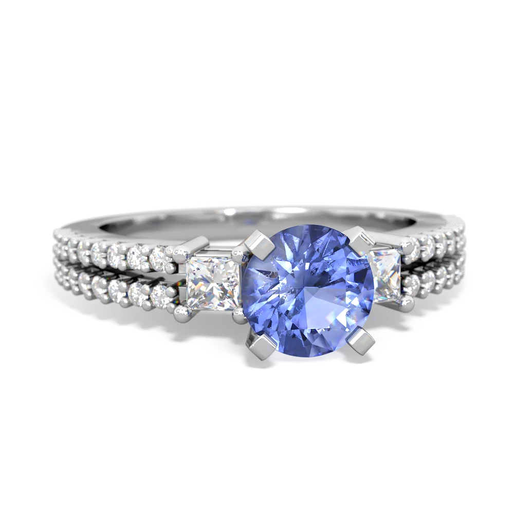 Tanzanite Classic 6Mm Round Engagement 14K White Gold ring R26436RD