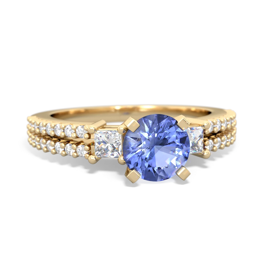 Tanzanite Classic 6Mm Round Engagement 14K Yellow Gold ring R26436RD