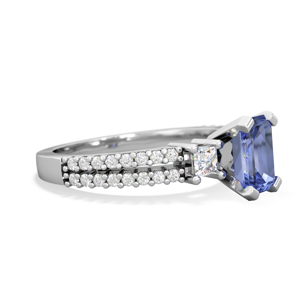 Tanzanite Classic 7X5mm Emerald-Cut Engagement 14K White Gold ring R26437EM