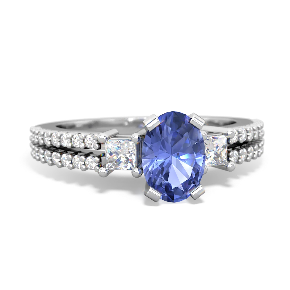 Tanzanite Classic 7X5mm Oval Engagement 14K White Gold ring R26437VL