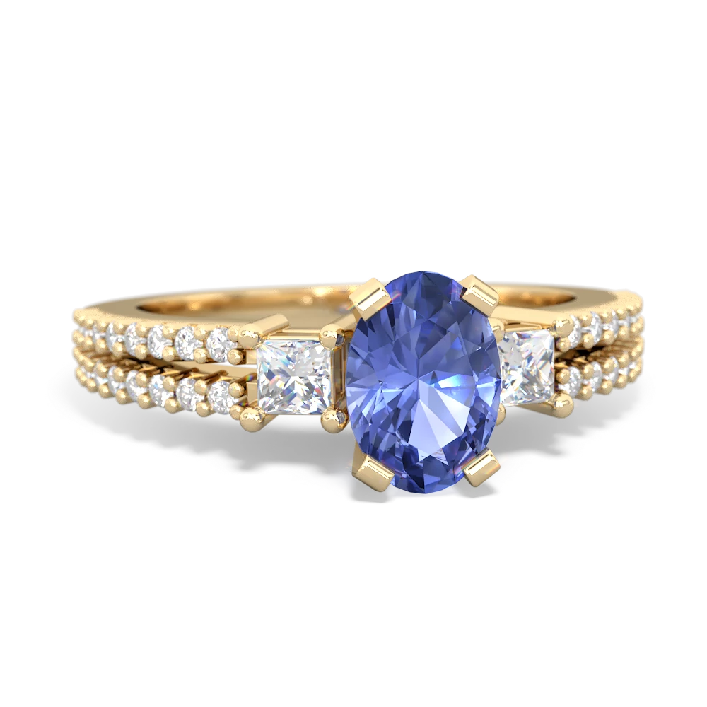Tanzanite Classic 7X5mm Oval Engagement 14K Yellow Gold ring R26437VL