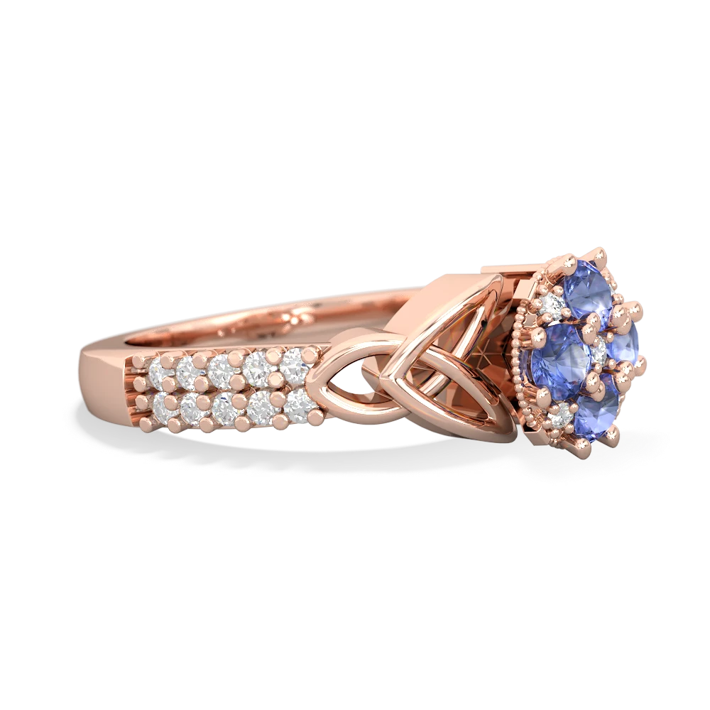 Tanzanite Celtic Knot Cluster Engagement 14K Rose Gold ring R26443RD