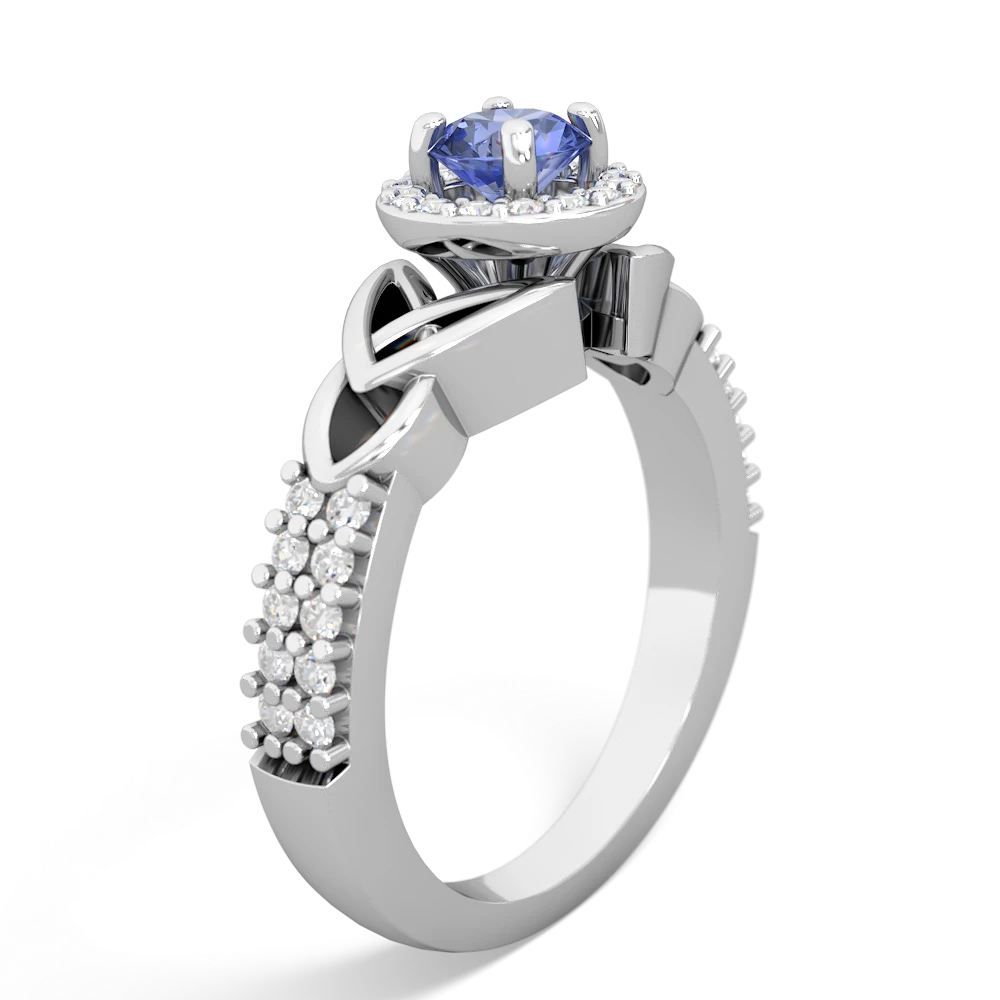 Tanzanite Celtic Knot Halo 14K White Gold ring R26445RH