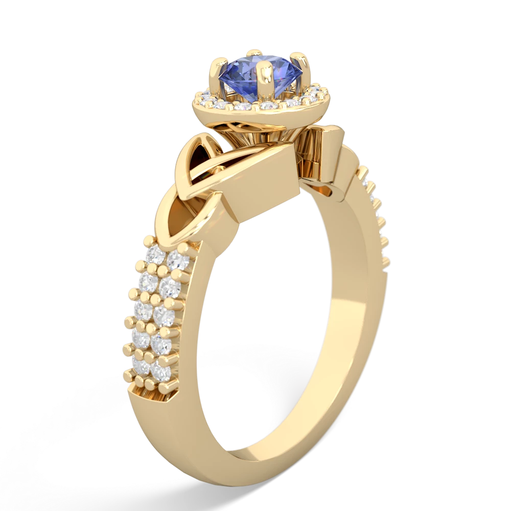 Tanzanite Celtic Knot Halo 14K Yellow Gold ring R26445RH