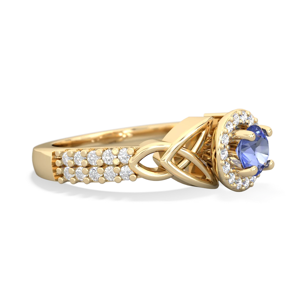 Tanzanite Celtic Knot Halo 14K Yellow Gold ring R26445RH