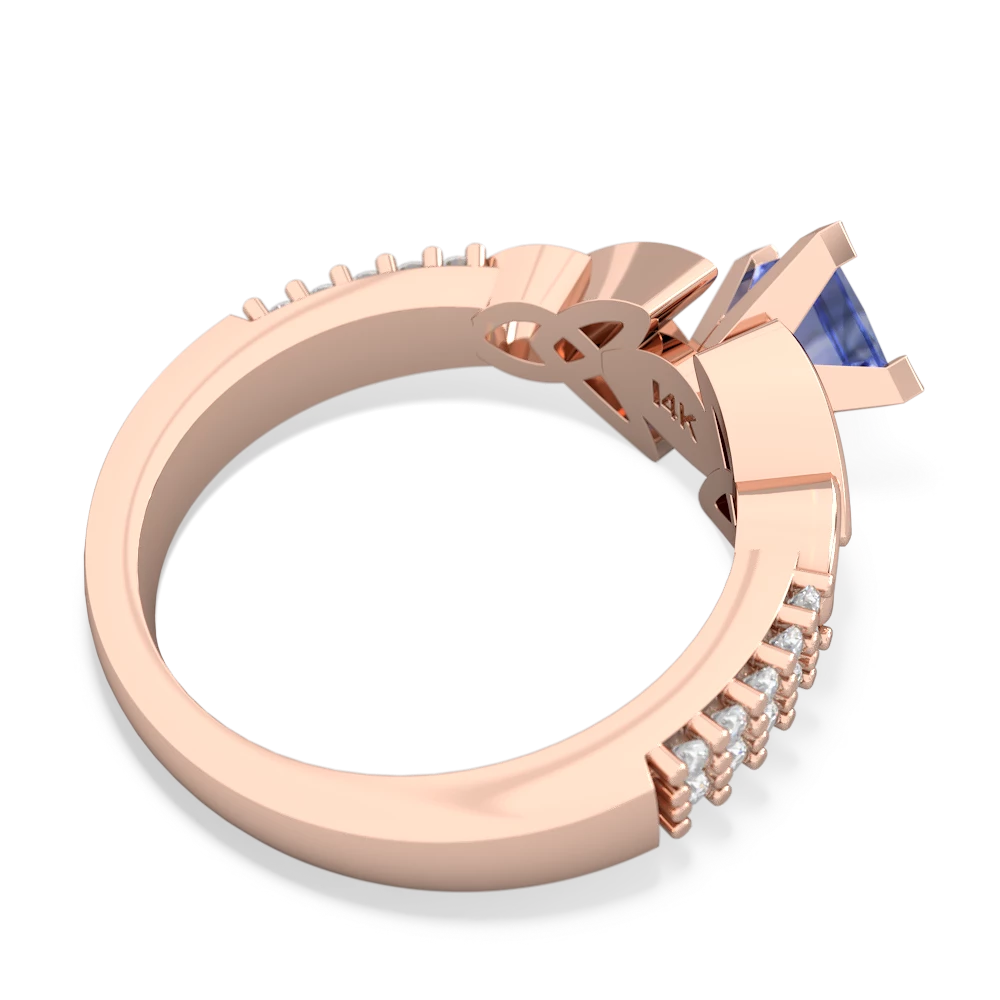 Tanzanite Celtic Knot 5Mm Square Engagement 14K Rose Gold ring R26445SQ