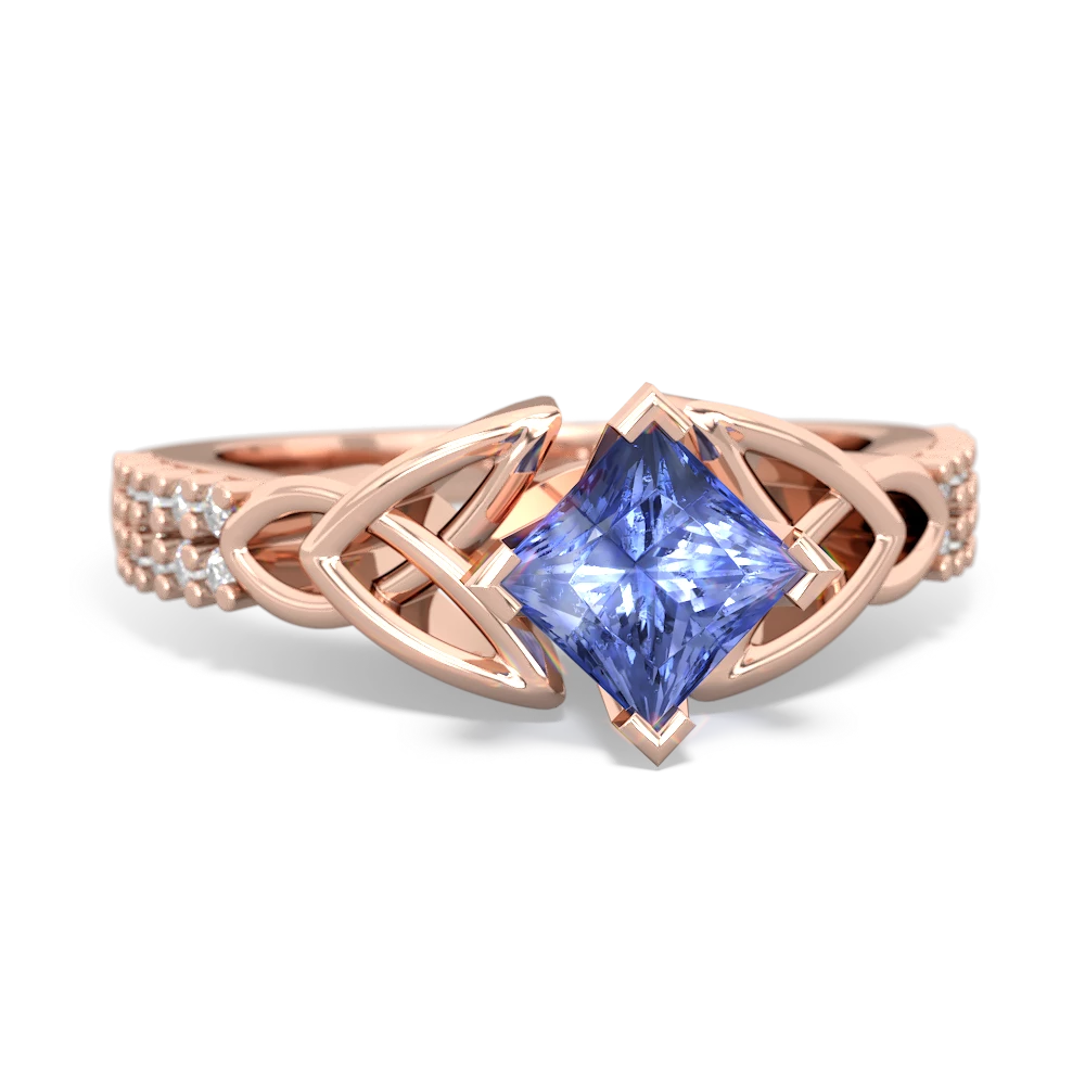 Tanzanite Celtic Knot 5Mm Square Engagement 14K Rose Gold ring R26445SQ