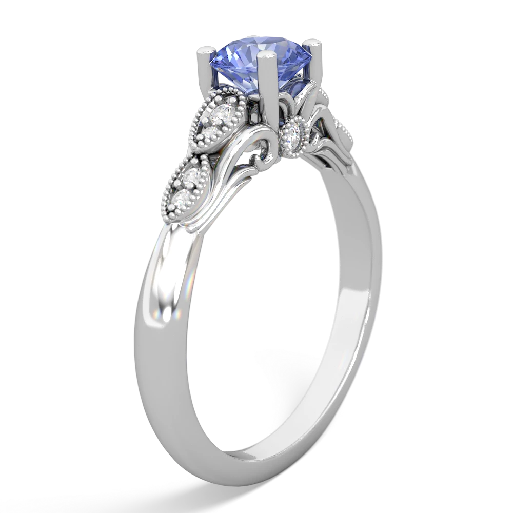 Tanzanite Antique Elegance 14K White Gold ring R3100