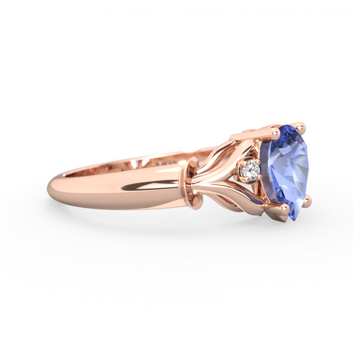 Tanzanite Precious Pear 14K Rose Gold ring R0826