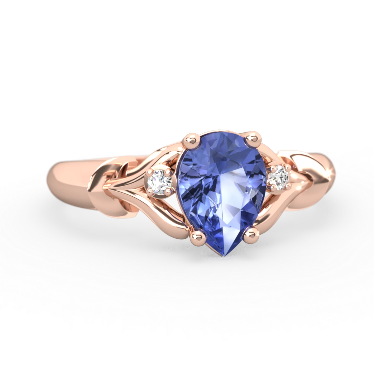 Tanzanite Precious Pear 14K Rose Gold ring R0826