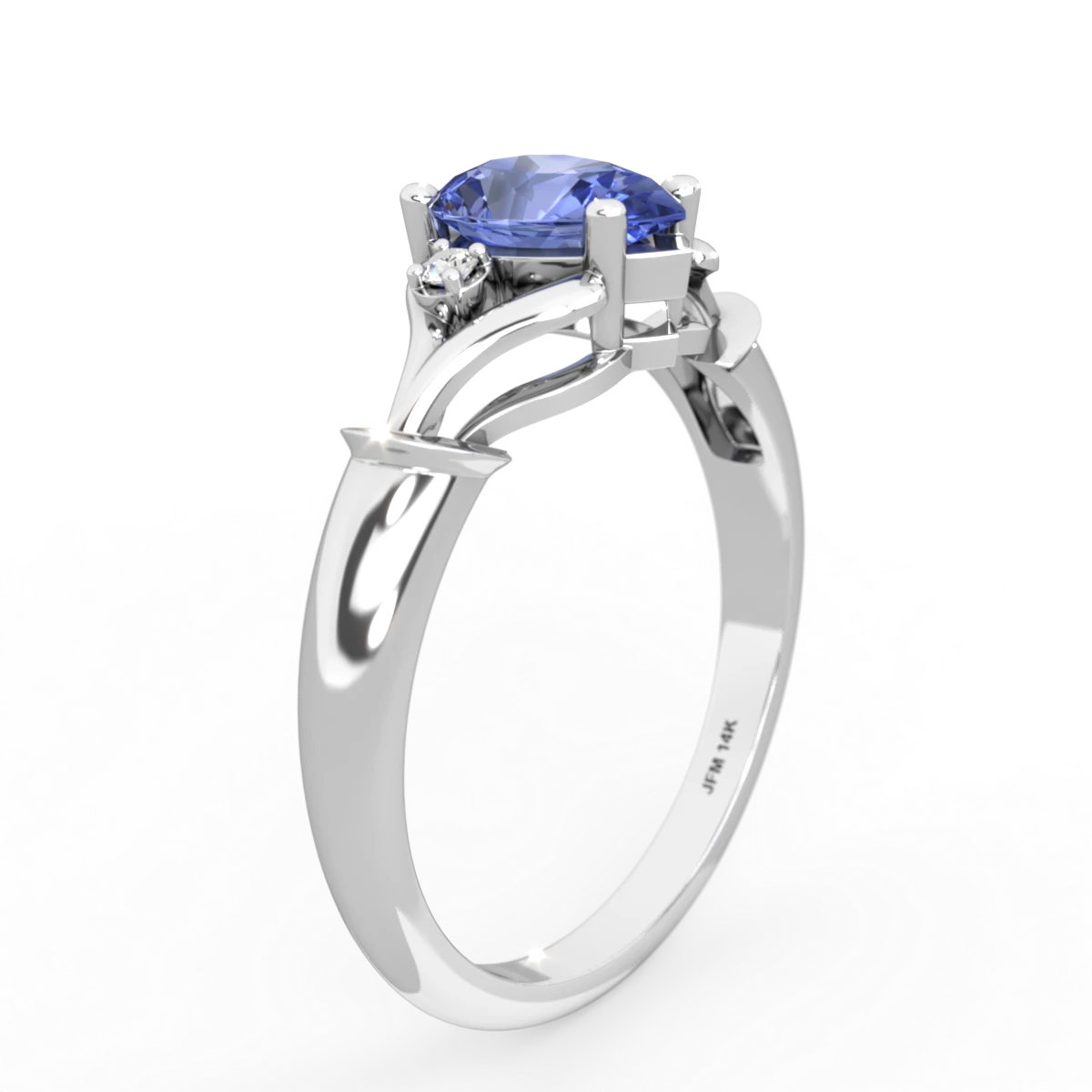 Tanzanite Precious Pear 14K White Gold ring R0826