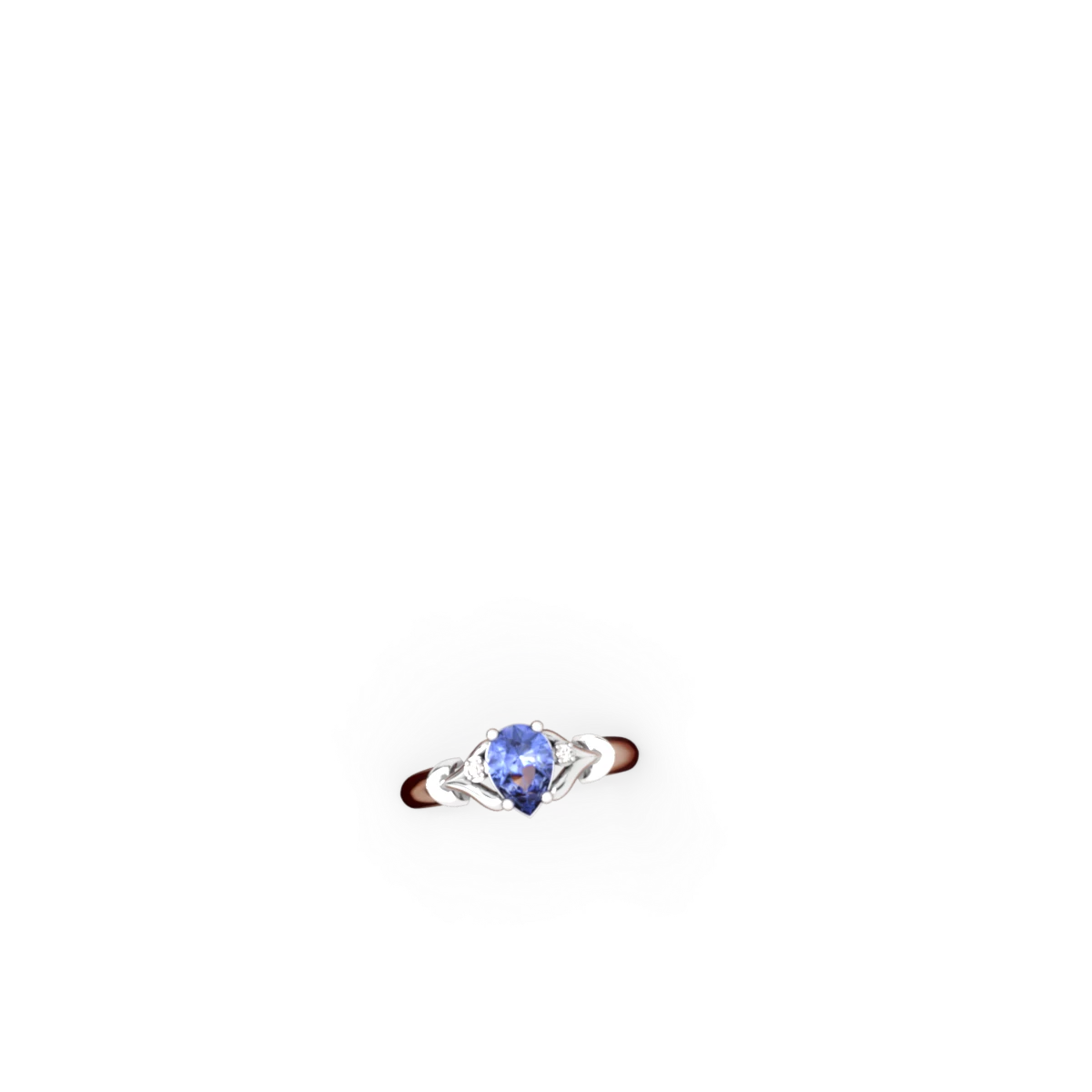 Tanzanite Precious Pear 14K White Gold ring R0826
