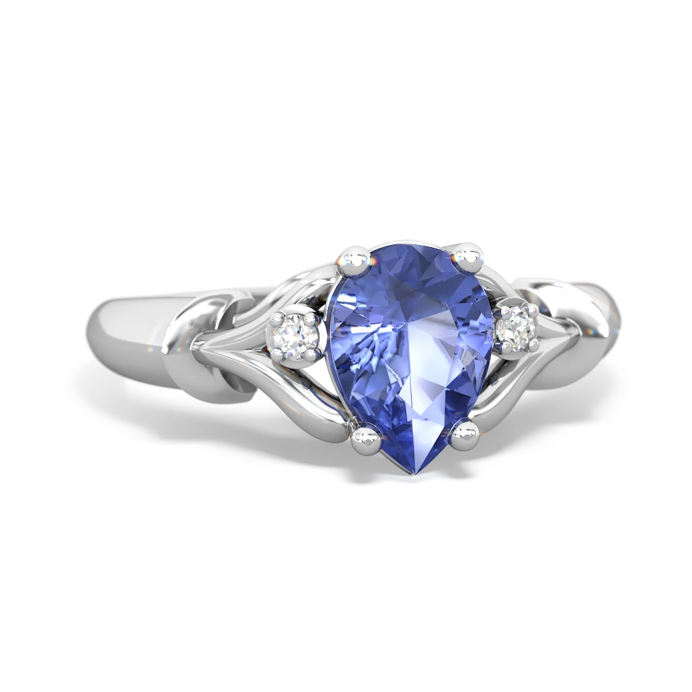 Tanzanite Precious Pear 14K White Gold ring R0826