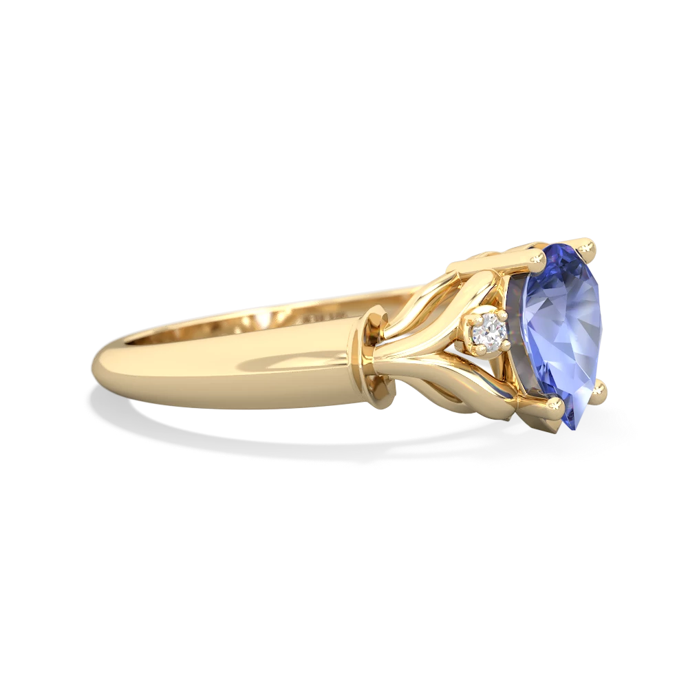 Tanzanite Precious Pear 14K Yellow Gold ring R0826