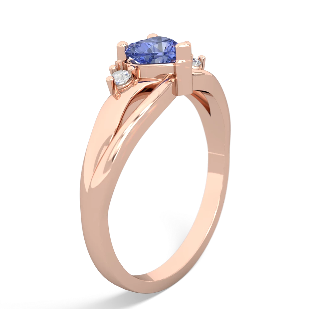 Tanzanite Split Band Swirl 14K Rose Gold ring R2130