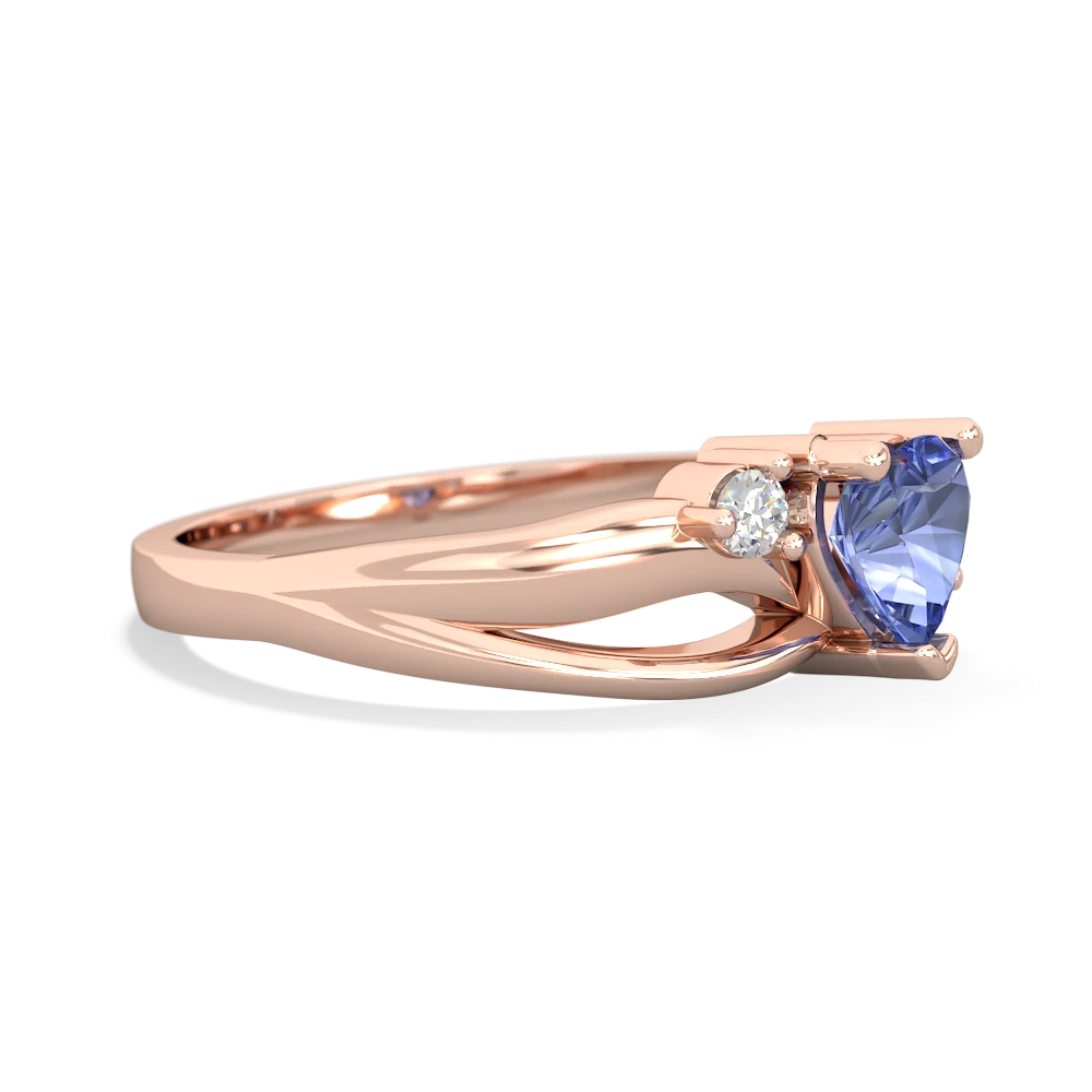 Tanzanite Split Band Swirl 14K Rose Gold ring R2130