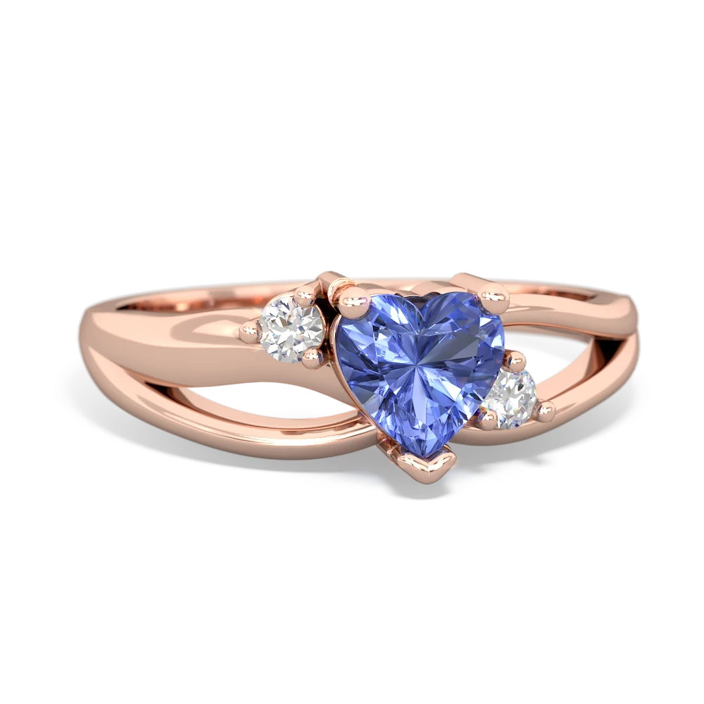 Tanzanite Split Band Swirl 14K Rose Gold ring R2130