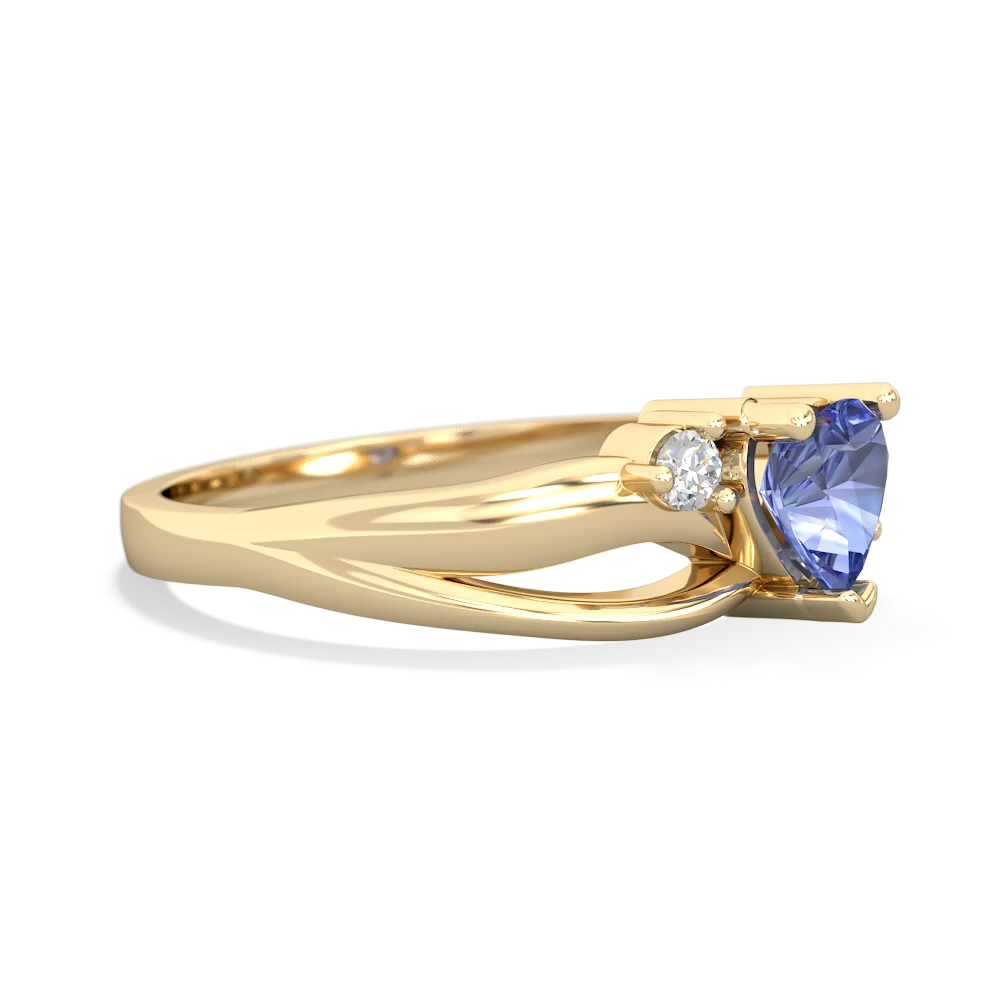 Tanzanite Split Band Swirl 14K Yellow Gold ring R2130