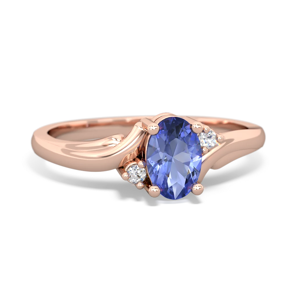 Tanzanite Elegant Swirl 14K Rose Gold ring R2173