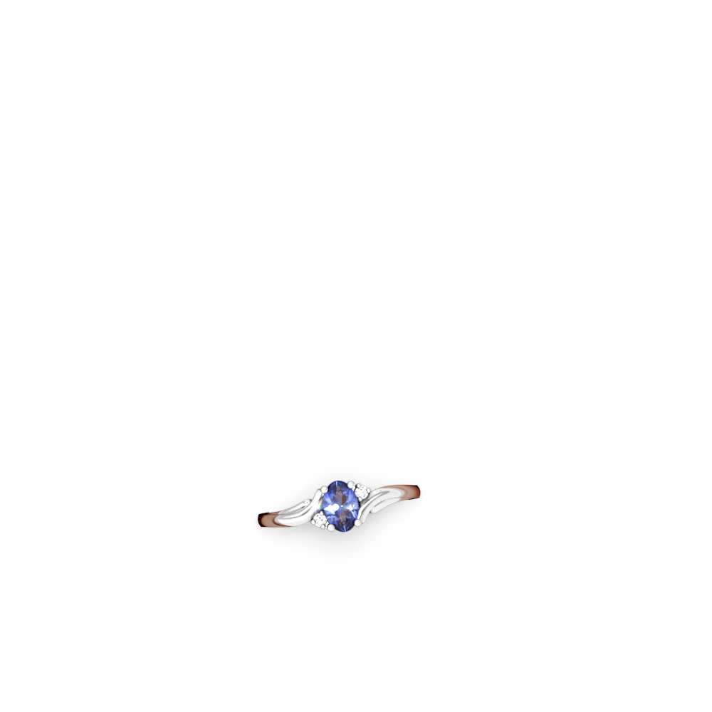 Tanzanite Elegant Swirl 14K White Gold ring R2173