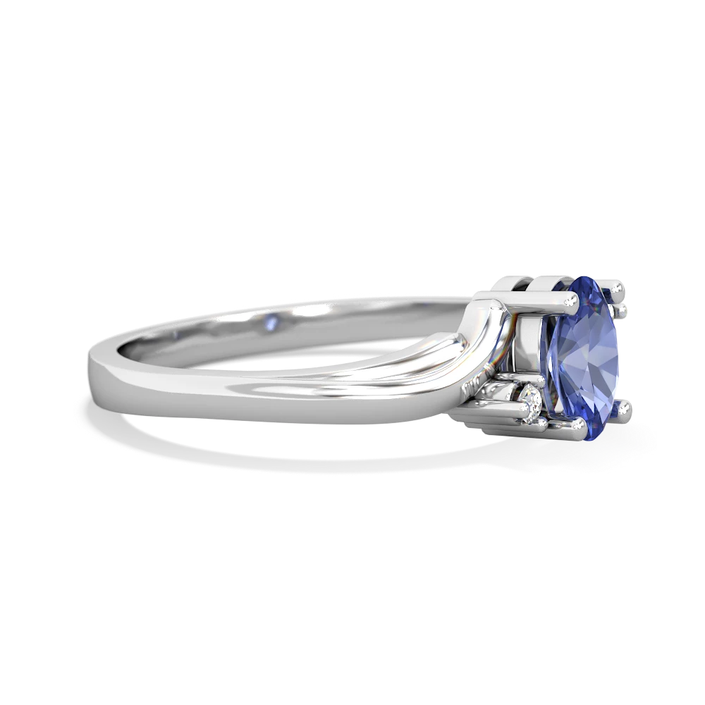 Tanzanite Elegant Swirl 14K White Gold ring R2173