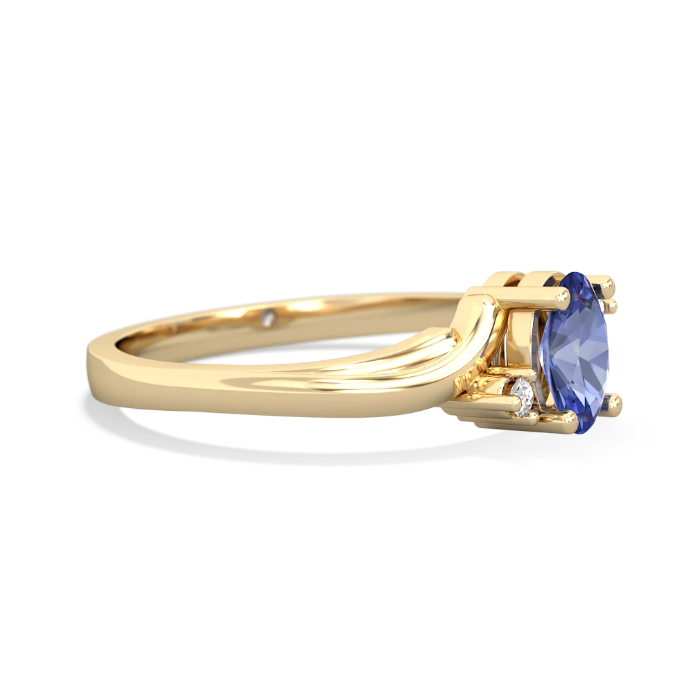 Tanzanite Elegant Swirl 14K Yellow Gold ring R2173