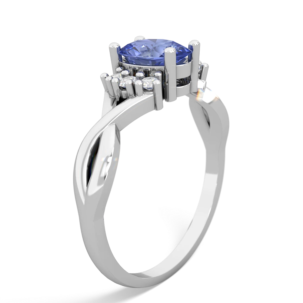 Tanzanite Victorian Twist 14K White Gold ring R2497