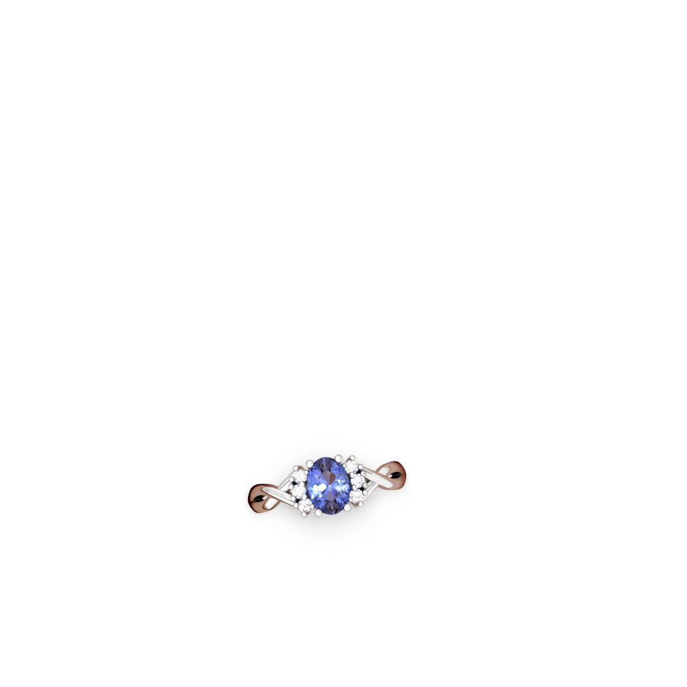 Tanzanite Victorian Twist 14K White Gold ring R2497