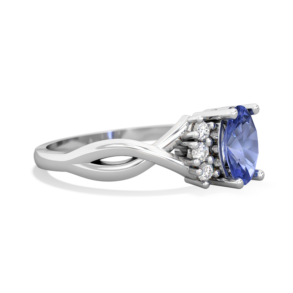 Tanzanite Victorian Twist 14K White Gold ring R2497