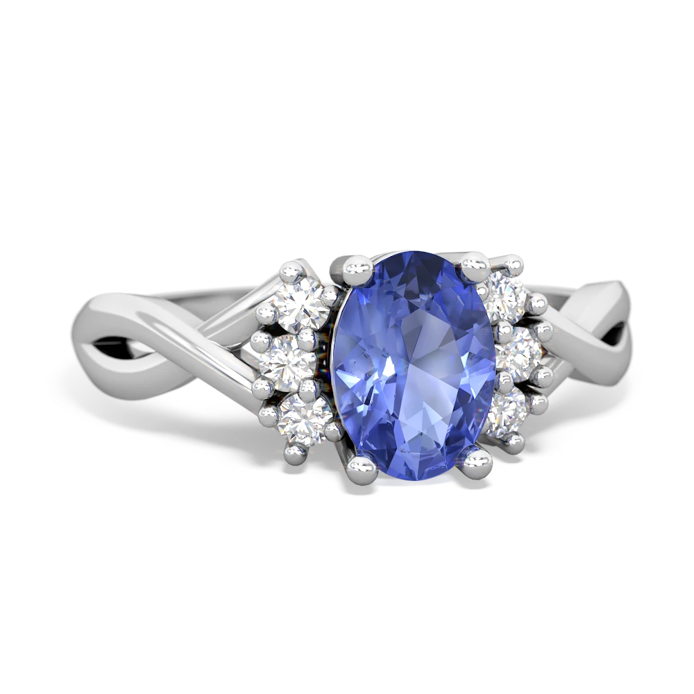 Tanzanite Victorian Twist 14K White Gold ring R2497