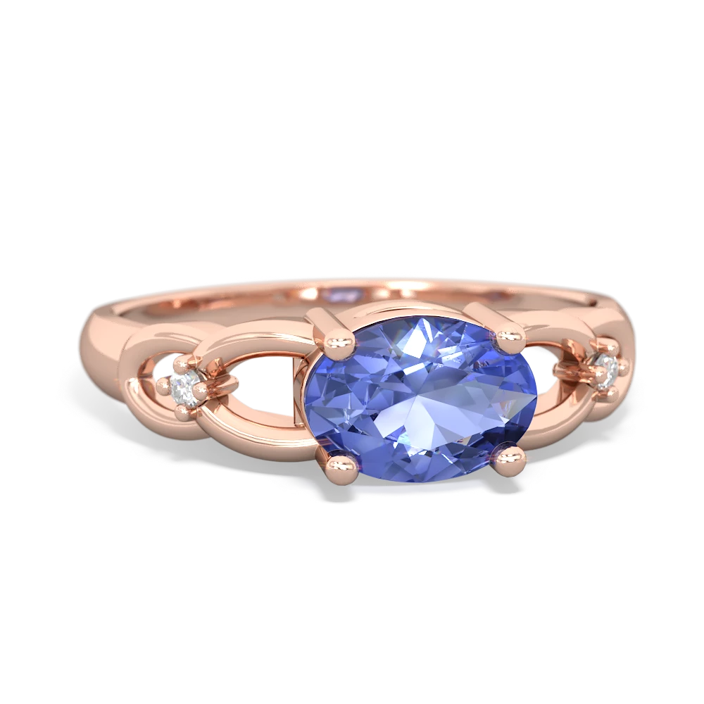 Tanzanite Links 14K Rose Gold ring R4032