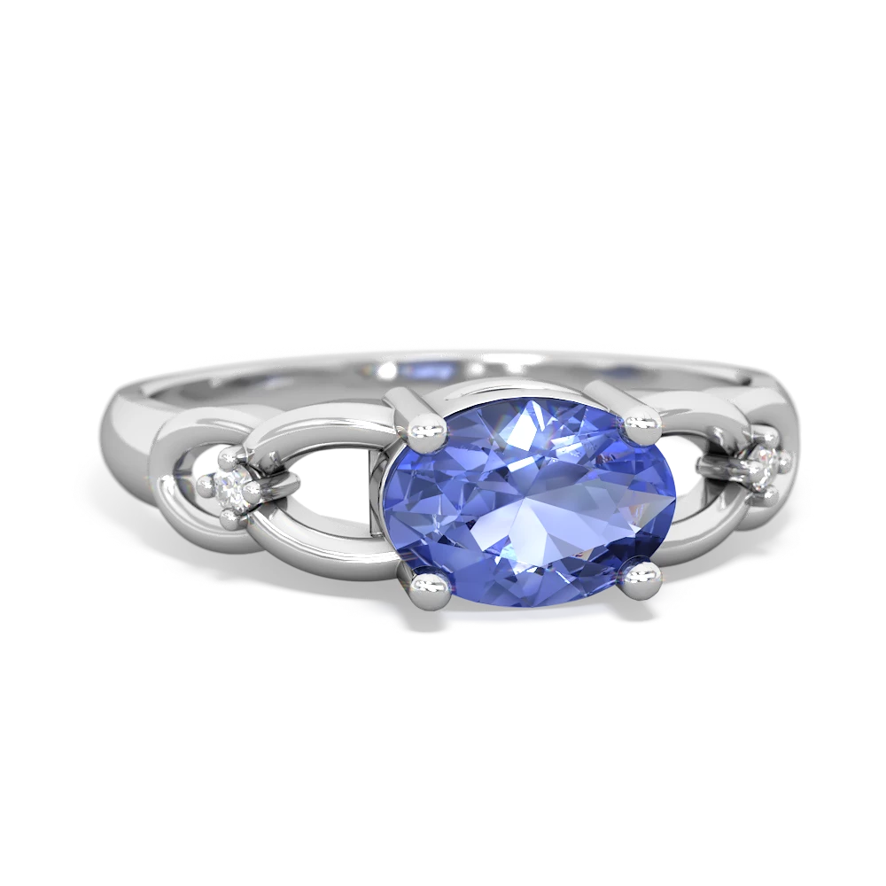 Tanzanite Links 14K White Gold ring R4032