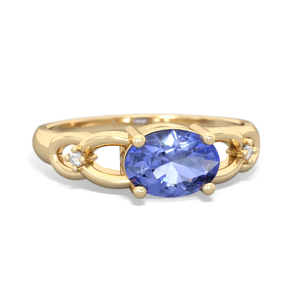 Tanzanite Links 14K Yellow Gold ring R4032