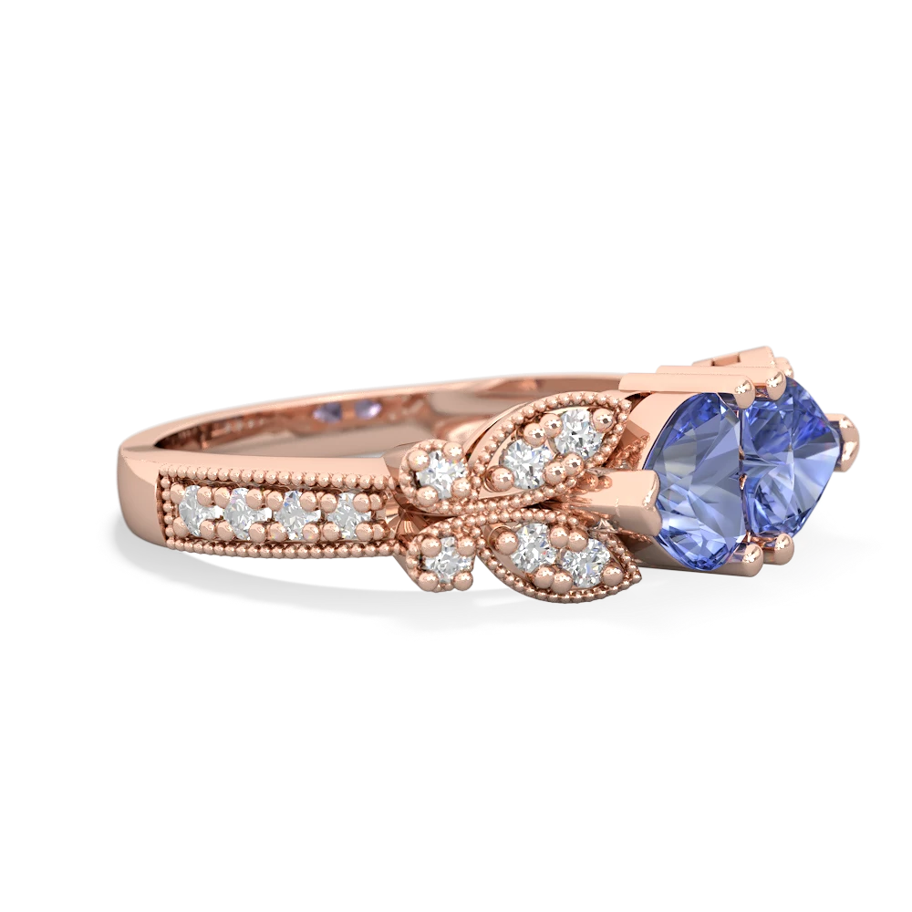 Tanzanite Diamond Butterflies 14K Rose Gold ring R5601