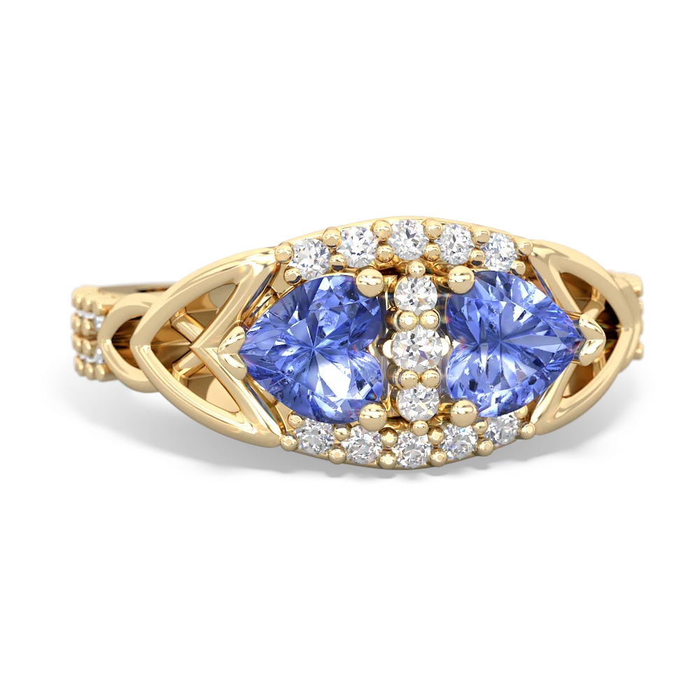 Tanzanite Sparkling Celtic Knot 14K Yellow Gold ring R2645