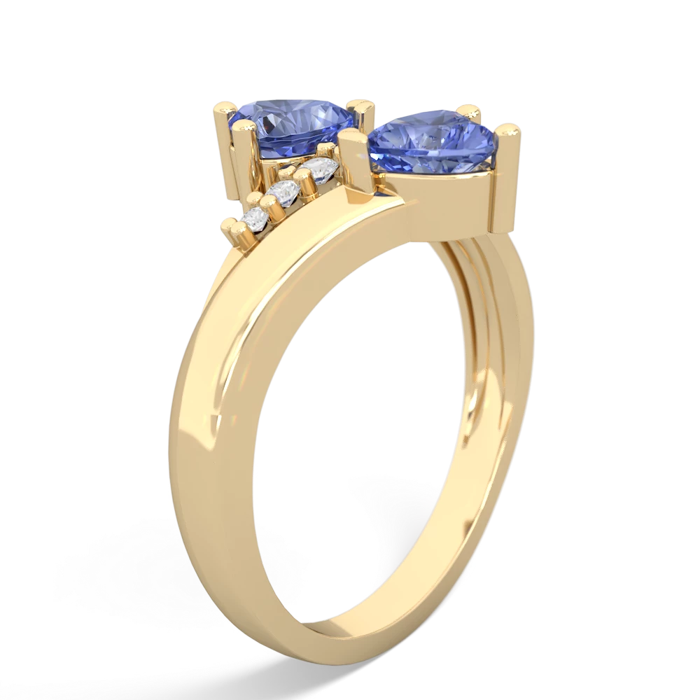 Tanzanite Heart To Heart 14K Yellow Gold ring R2064