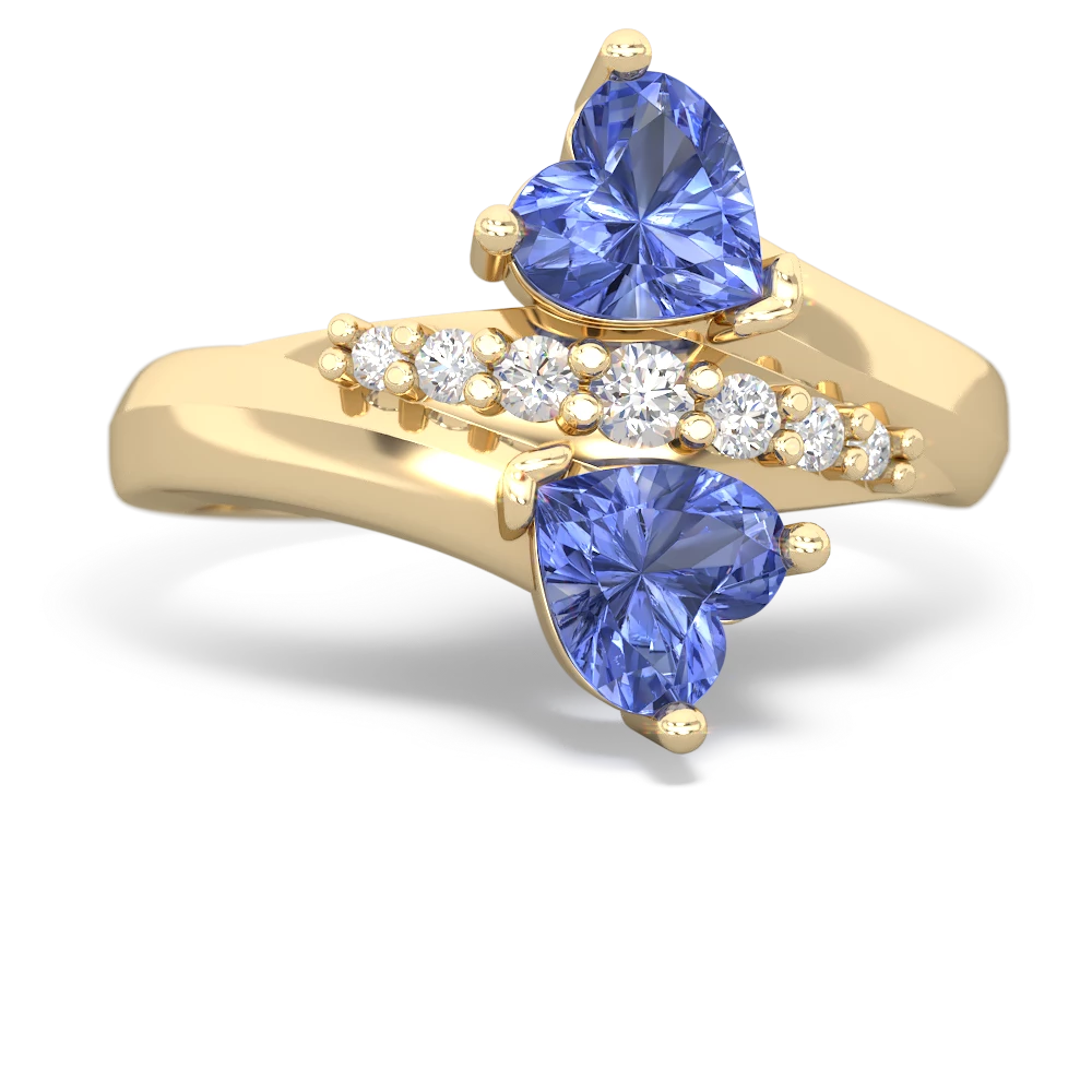 Tanzanite Heart To Heart 14K Yellow Gold ring R2064