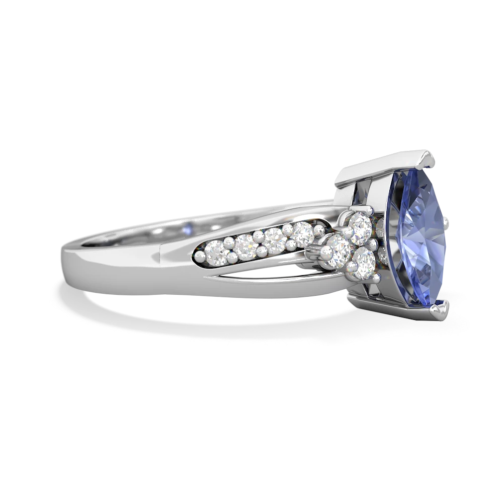 Tanzanite Royal Marquise 14K White Gold ring R2343