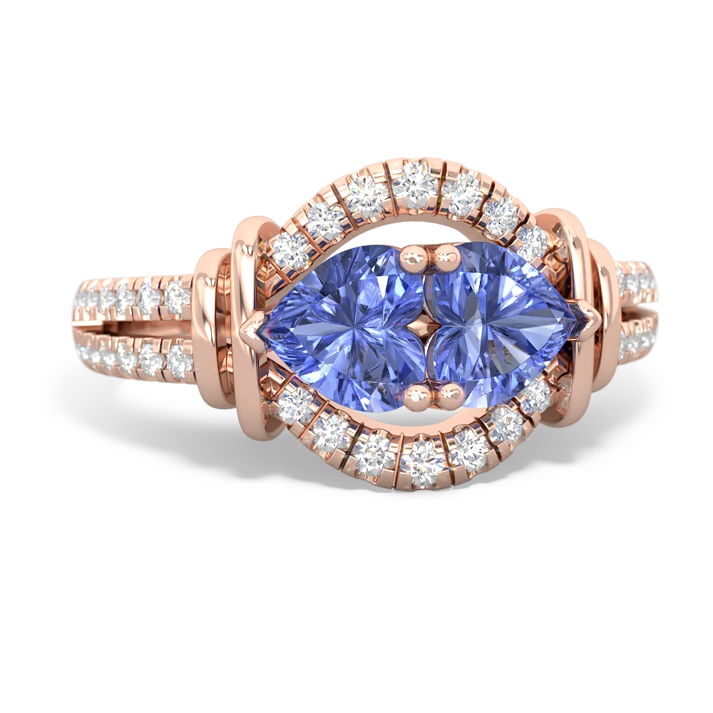 Tanzanite Art-Deco Keepsake 14K Rose Gold ring R5630