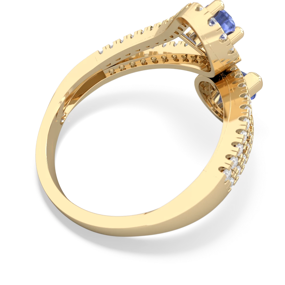 Tanzanite Diamond Dazzler 14K Yellow Gold ring R3000