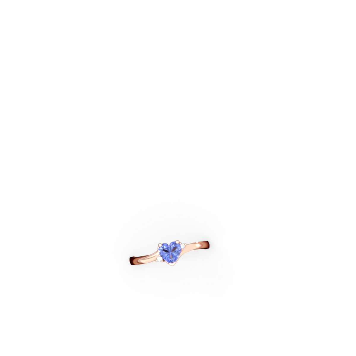 Tanzanite Delicate Heart 14K Rose Gold ring R0203