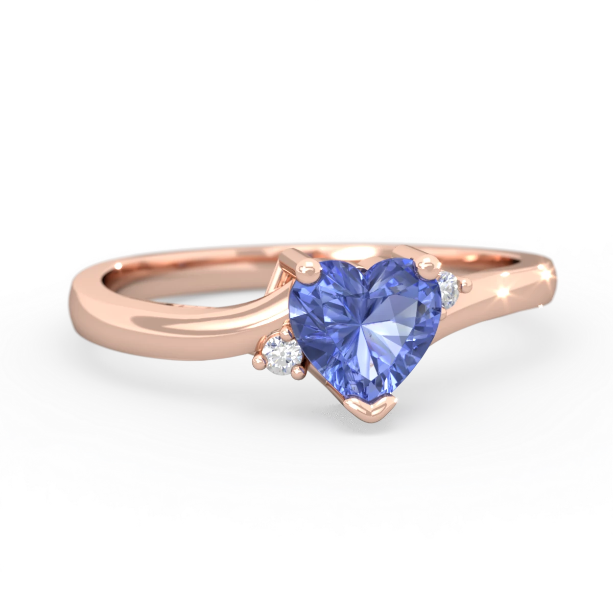 Tanzanite Delicate Heart 14K Rose Gold ring R0203