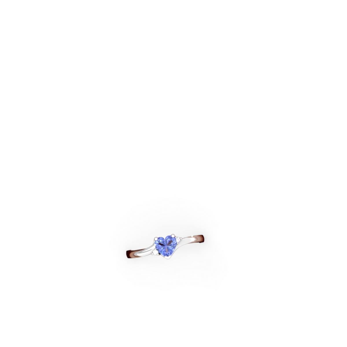 Tanzanite Delicate Heart 14K White Gold ring R0203