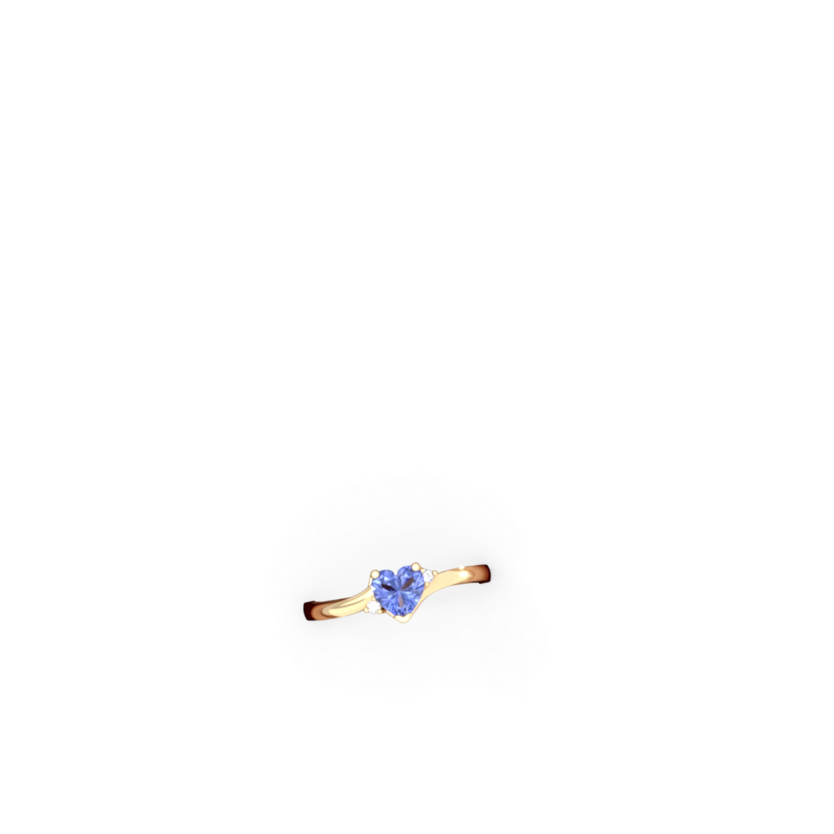 Tanzanite Delicate Heart 14K Yellow Gold ring R0203