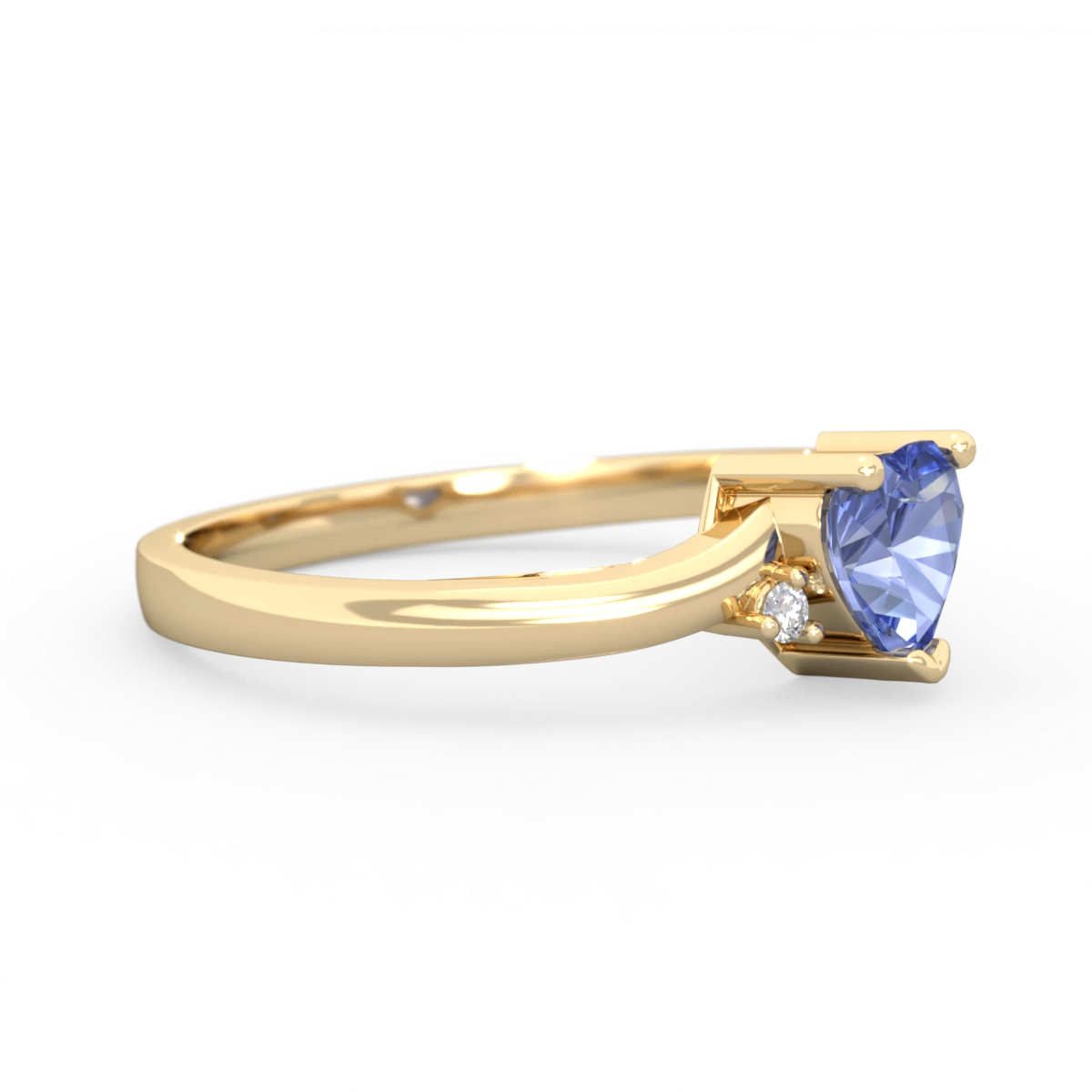 Tanzanite Delicate Heart 14K Yellow Gold ring R0203