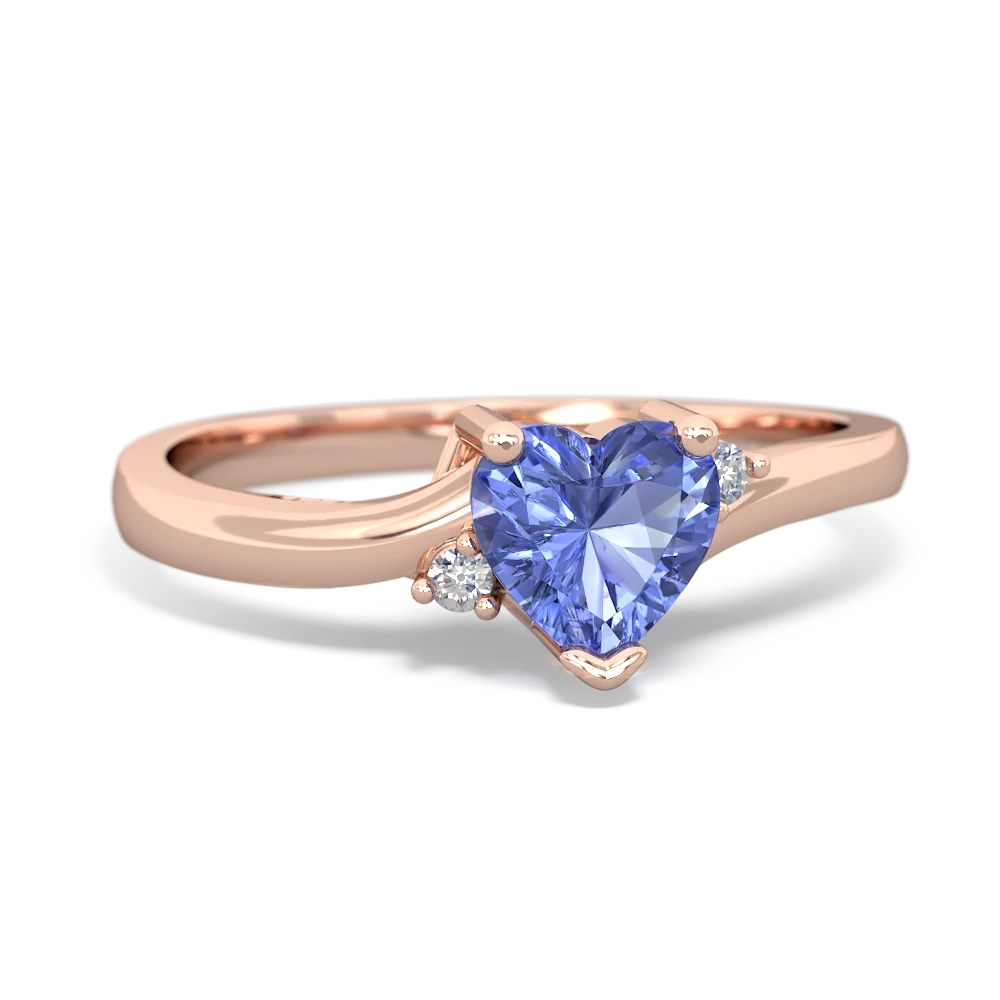 Tanzanite Delicate Heart 14K Rose Gold ring R0203