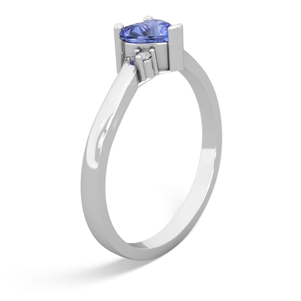 Tanzanite Delicate Heart 14K White Gold ring R0203