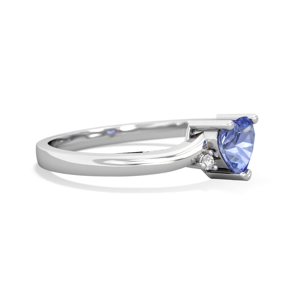 Tanzanite Delicate Heart 14K White Gold ring R0203