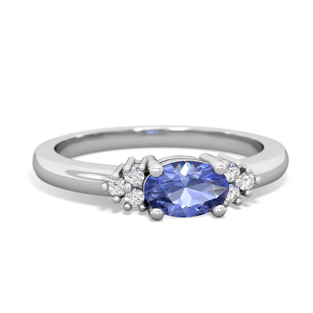 Tanzanite Simply Elegant East-West 14K White Gold ring R2480